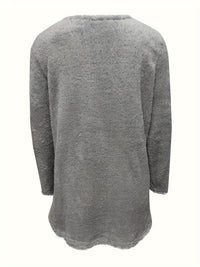 Comfortable Fleece Sweatshirt with Print - Luna-Light Blue-S-State of Style