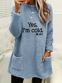 Comfortable Fleece Sweatshirt with Print - Luna-Light Blue-S-State of Style