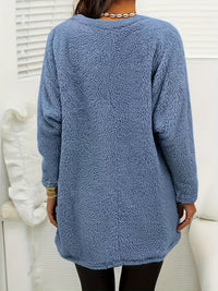 Comfortable Fleece Sweatshirt with Print - Luna-Light Blue-S-State of Style