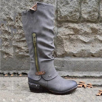 Comfortable High Boots with Storage Pocket - Alina-Grey-5-State of Style