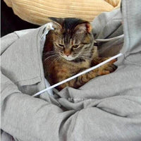 Comfortable Hoodie with Cat Pocket - CozyPurr-Black-S-State of Style