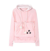 Comfortable Hoodie with Cat Pocket - CozyPurr-Pink-S-State of Style