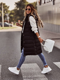 Comfortable Knee-Length Women's Bodywarmer - Livia-Black-S-State of Style