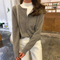 Comfortable Knitted Cardigan with Buttons - Isla-Black-State of Style