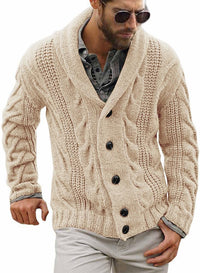 Comfortable Knitted Men's Cardigan - Lucas-Beige-M-State of Style