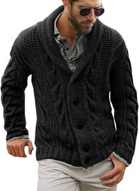 Comfortable Knitted Men's Cardigan - Lucas-Black-M-State of Style