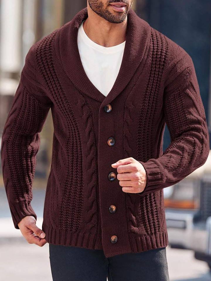 Comfortable Knitted Men's Cardigan - Lucas-Green-M-State of Style