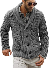 Comfortable Knitted Men's Cardigan - Lucas-Grey-M-State of Style