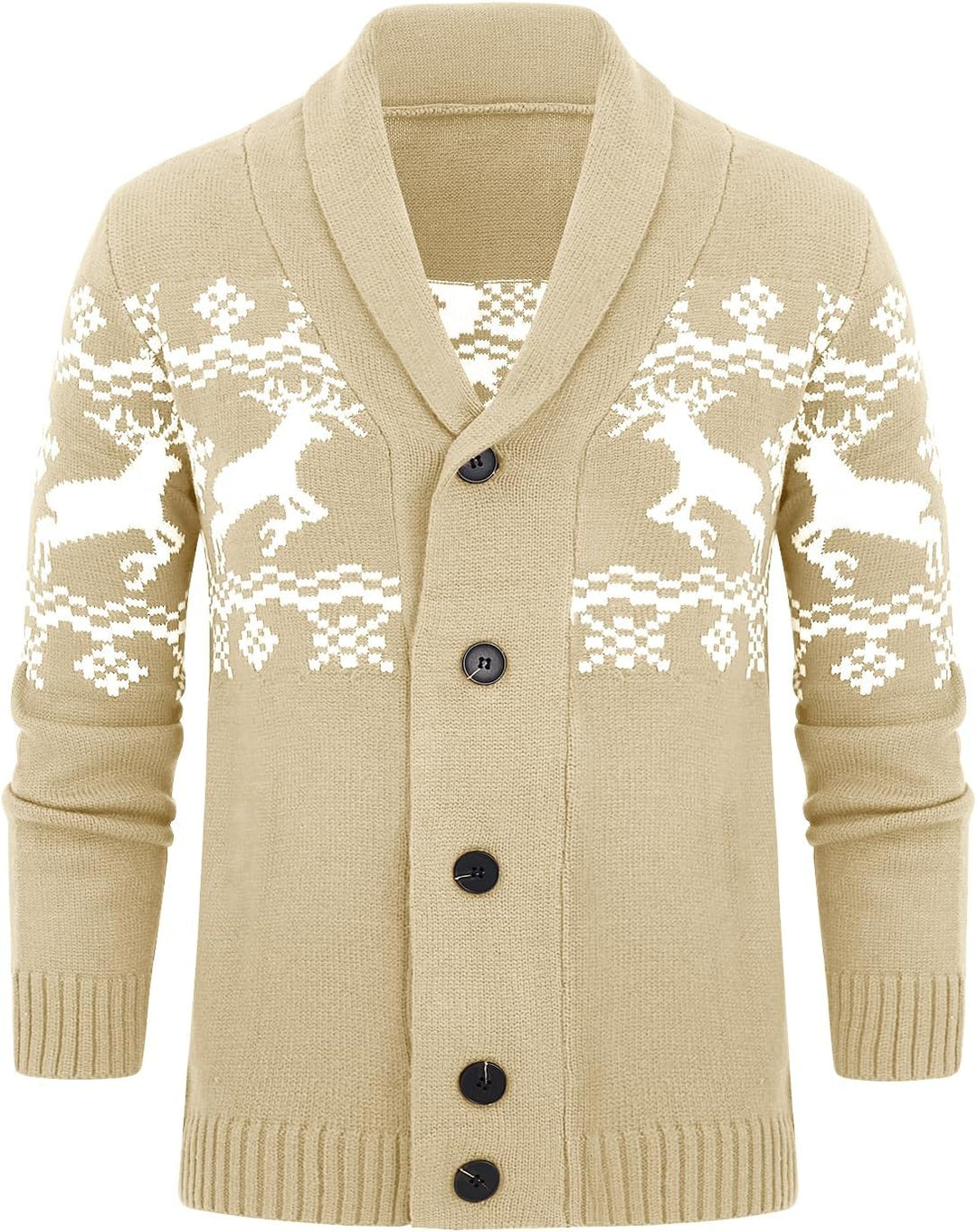Comfortable Knitted Men's Cardigan - Lucas-Khaki-M-State of Style