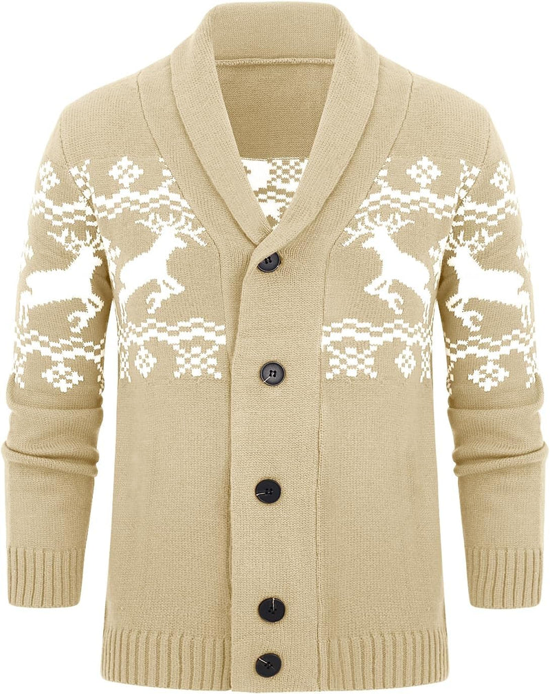 Comfortable Knitted Men's Cardigan - Lucas-Khaki-M-State of Style