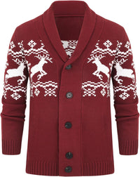 Comfortable Knitted Men's Cardigan - Lucas-Red-M-State of Style