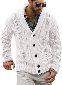 Comfortable Knitted Men's Cardigan - Lucas-White-M-State of Style