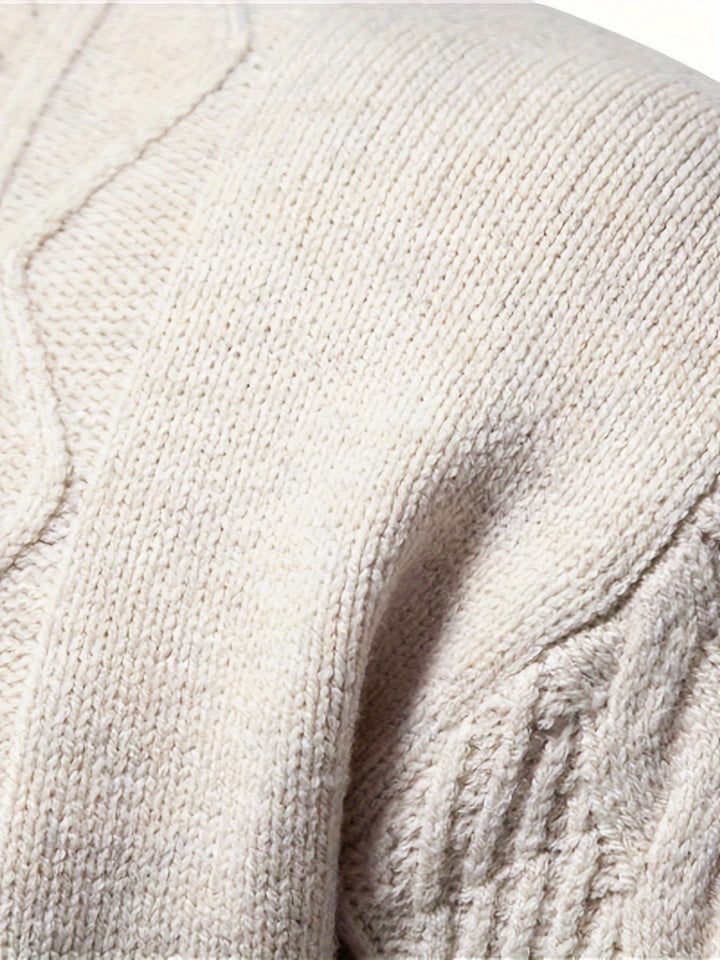 Comfortable Knitted Sweater for Men - Felix-Khaki-XS-State of Style