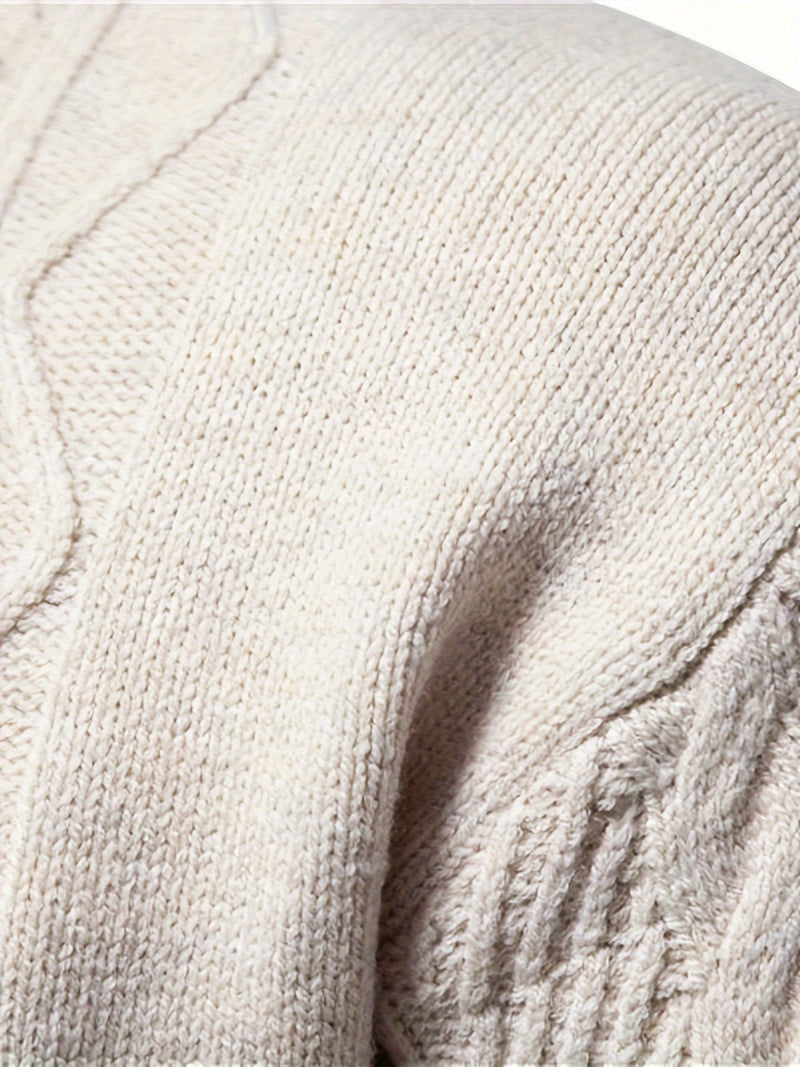 Comfortable Knitted Sweater for Men - Felix-Khaki-XS-State of Style