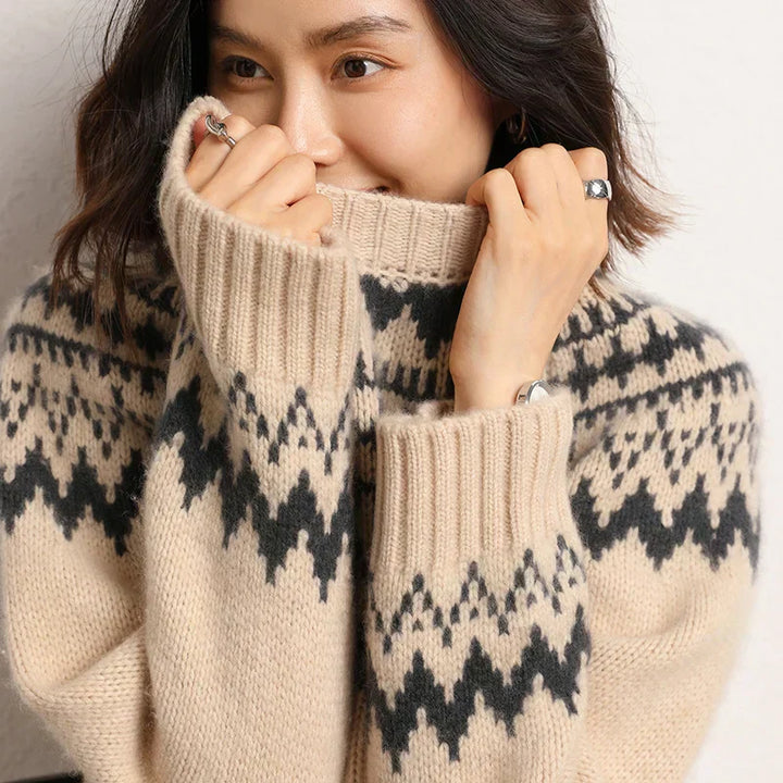 Comfortable Knitted Sweater for Women - Chloe-Beige-S-State of Style