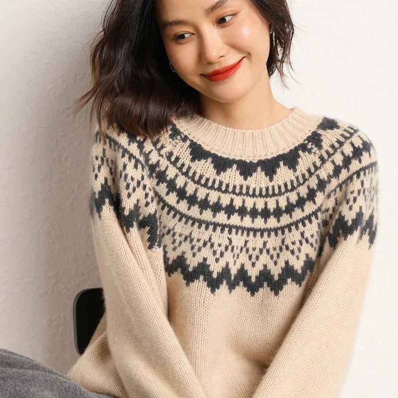 Comfortable Knitted Sweater for Women - Chloe-Beige-S-State of Style
