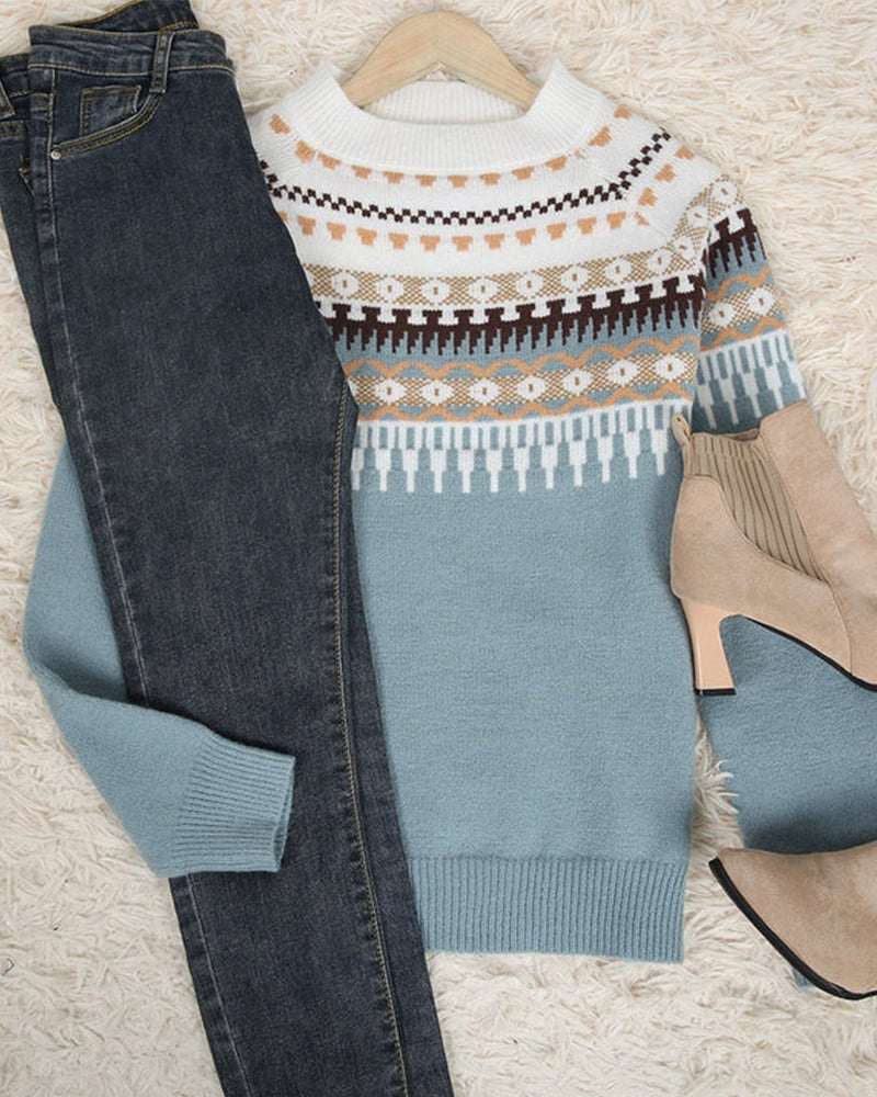 Comfortable knitted sweaters for women - CozyKnit-Blue-S-State of Style
