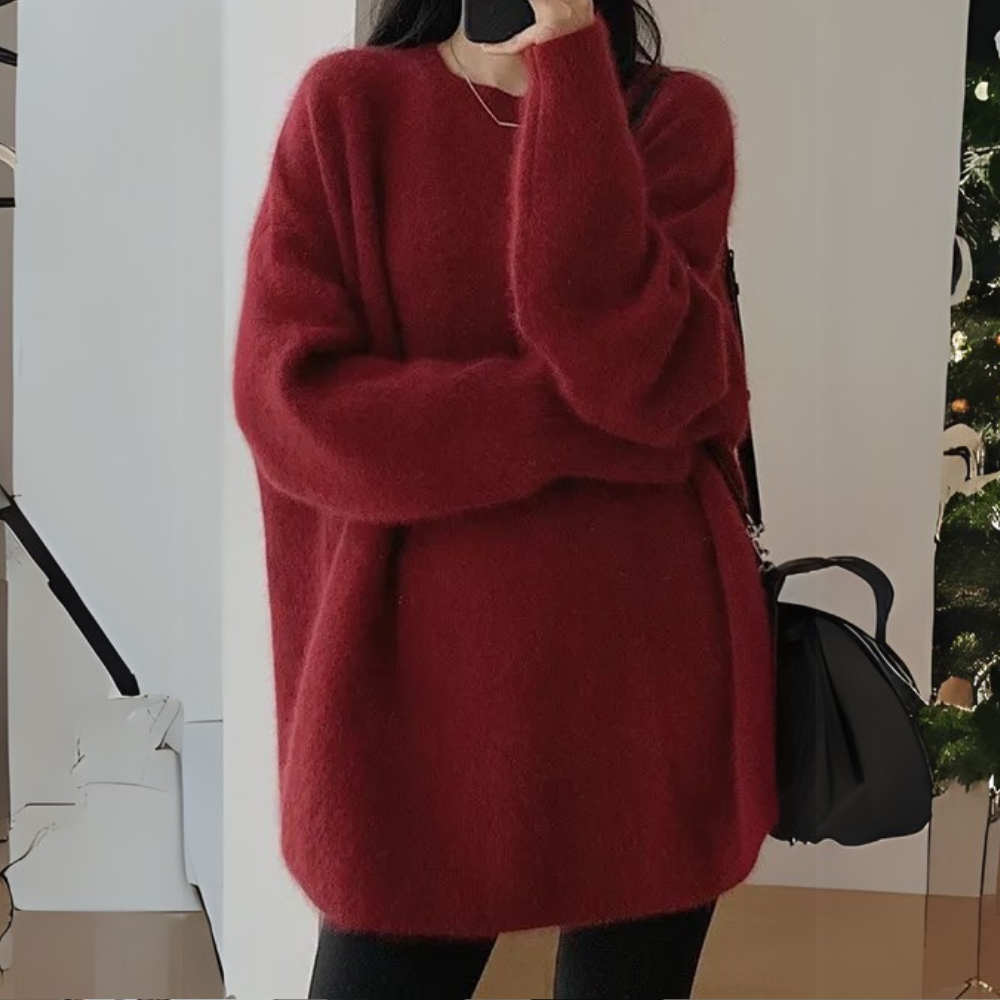Comfortable Knitted Women's Sweater - Noor-Red-State of Style
