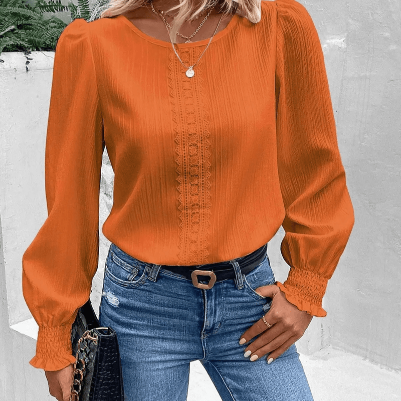 Comfortable Ladies Blouse - Lana-Orange-XS-State of Style