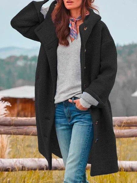 Comfortable ladies' coat – Anouk-Black-S-State of Style