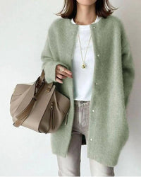 Comfortable Ladies' Jacket made of Wool and Mohair - Eloise-Green-S-State of Style