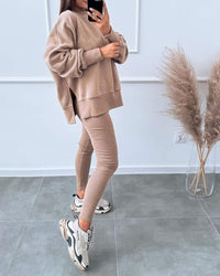 Comfortable Ladies Loungewear Set - Mila-Brown-S-State of Style
