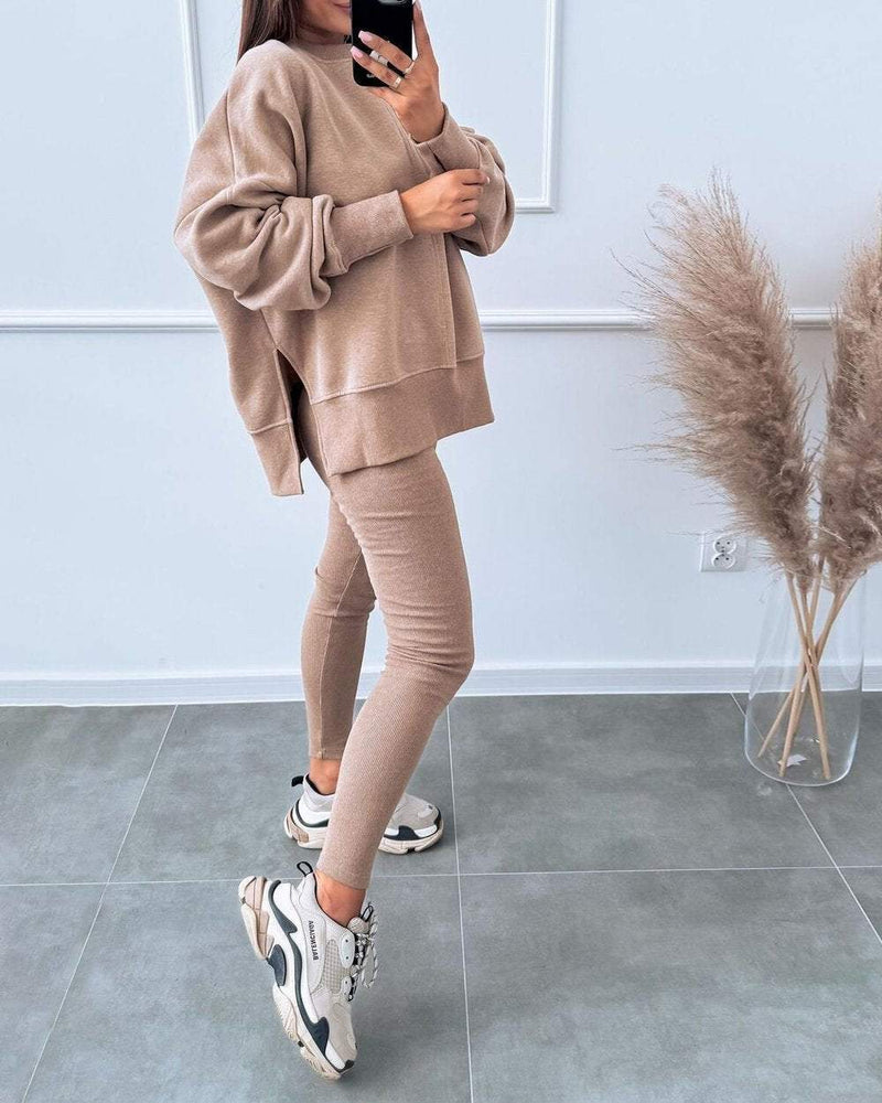 Comfortable Ladies Loungewear Set - Mila-Brown-S-State of Style