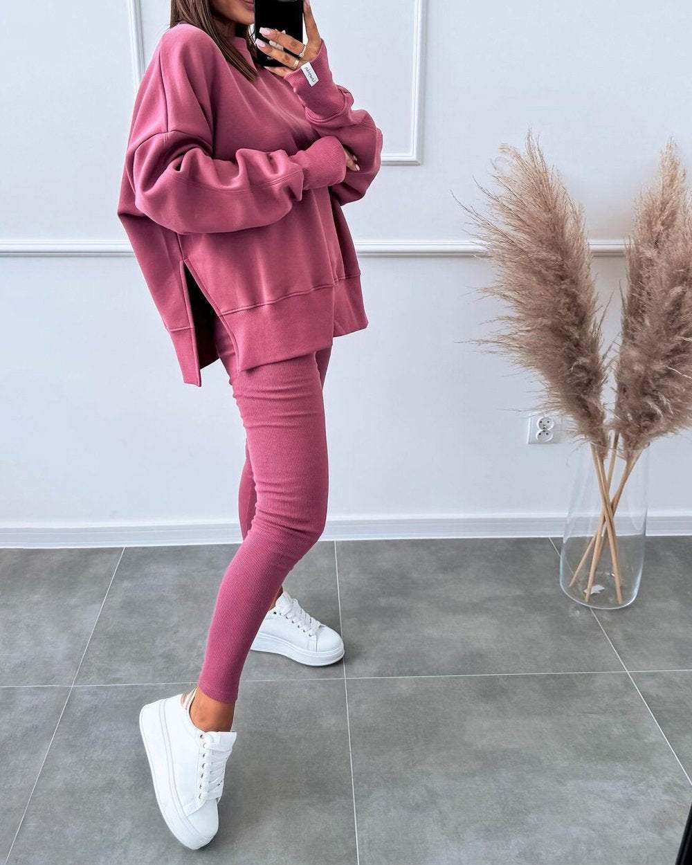 Comfortable Ladies Loungewear Set - Mila-Pink-S-State of Style
