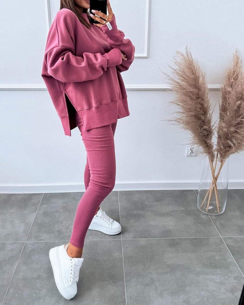 Comfortable Ladies Loungewear Set - Mila-Pink-S-State of Style