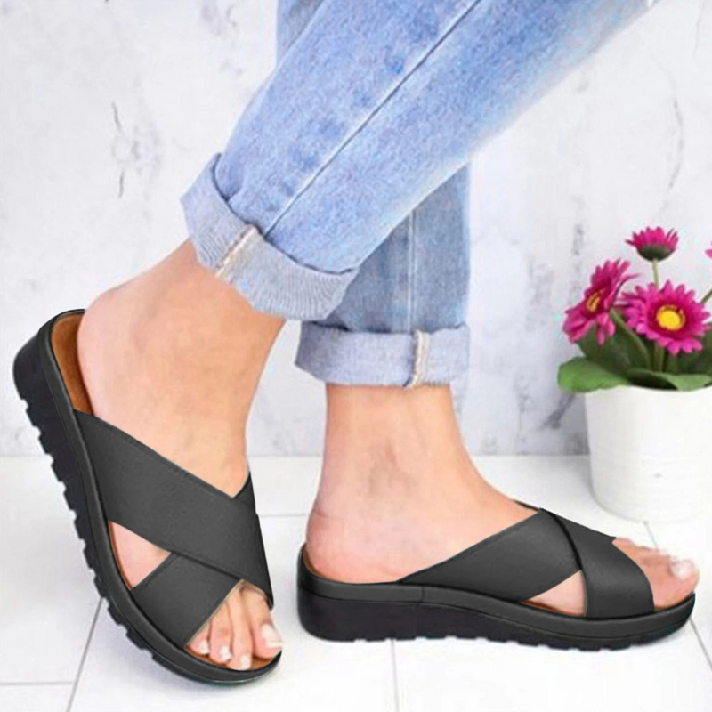 Comfortable Ladies' Sandals - Nova-Black-3-State of Style