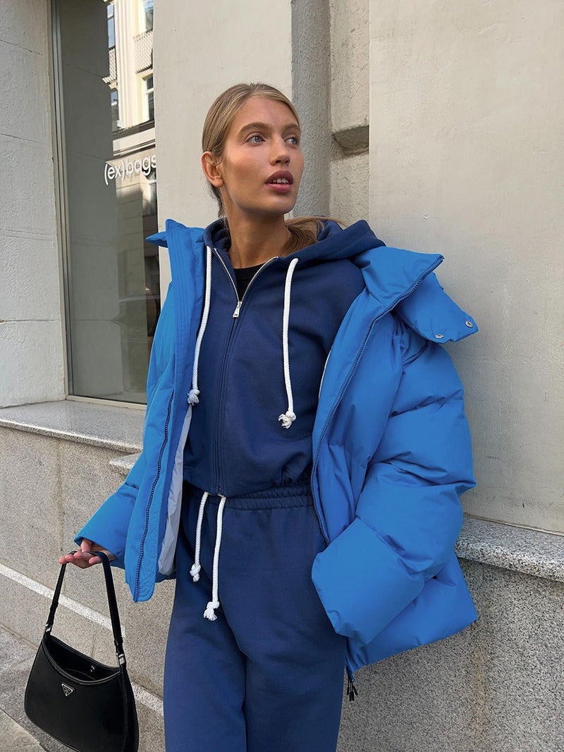 Comfortable Ladies Winter Coat - Aurora Luxe-Blue-S-State of Style