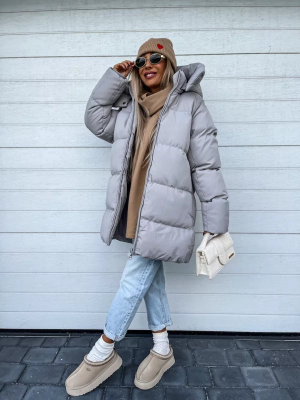 Comfortable Ladies Winter Coat - Aurora Luxe-Grey-S-State of Style