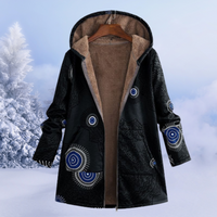 Comfortable Ladies Winter Coat with Floral Print - Ivy-Black-S-State of Style