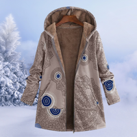 Comfortable Ladies Winter Coat with Floral Print - Ivy-Khaki-S-State of Style