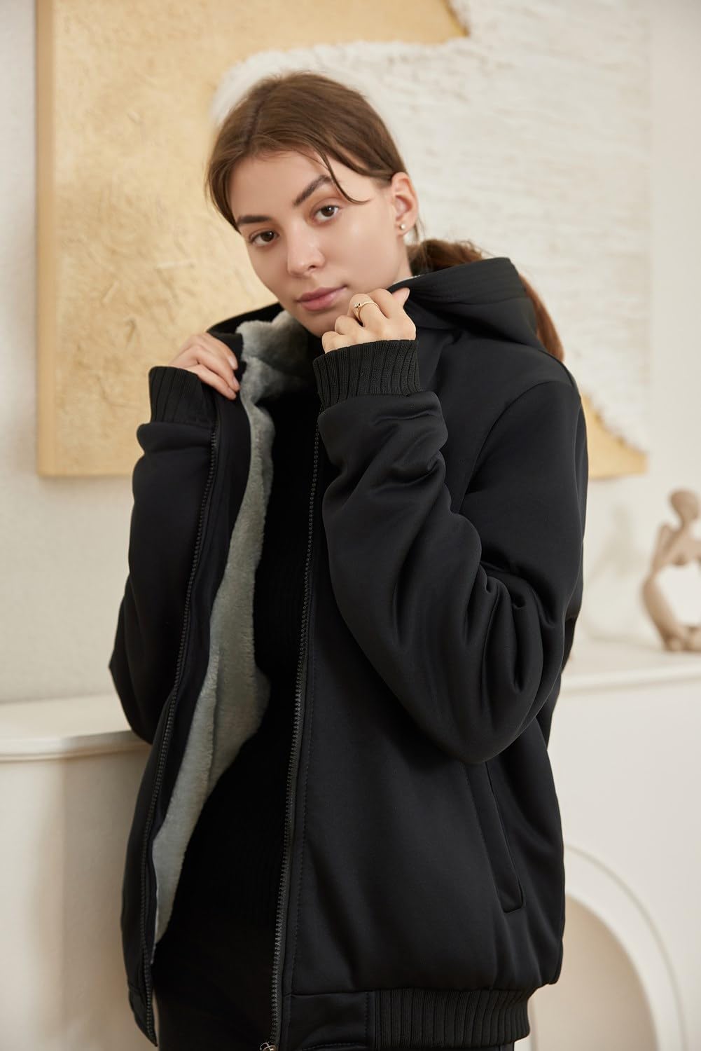 Comfortable Ladies Winter Fleece Vest - Gemma-Black-S-State of Style