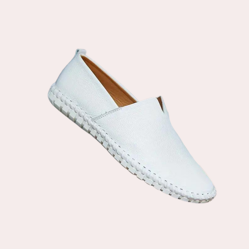 Comfortable Leather Slip-Ons for Men - Milan-White-6.5-State of Style