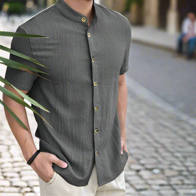 Comfortable Linen Men's Shirt – Sandro-Gray-S-State of Style