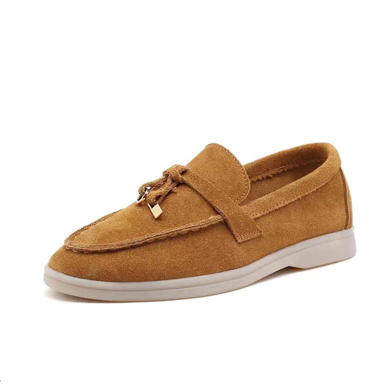 Comfortable Loafers with Lock Detail - Isabella-Brown-4.5-State of Style