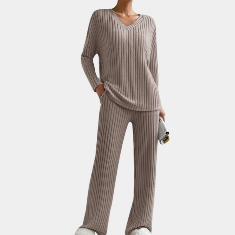 Comfortable Lounge Set for Women - Maren-Khaki-XS-State of Style