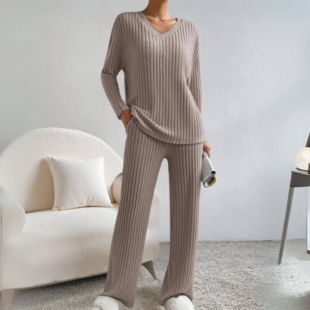 Comfortable Lounge Set for Women - Maren-Khaki-XS-State of Style