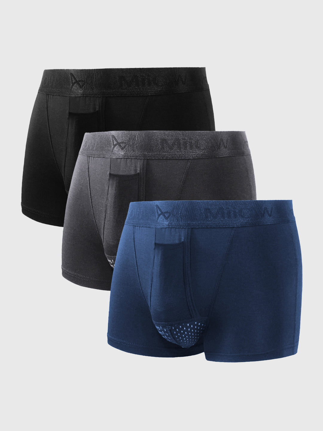 Comfortable Men's Boxers (3-Pack) - Devon-Black/Grey/Blue-XS-State of Style