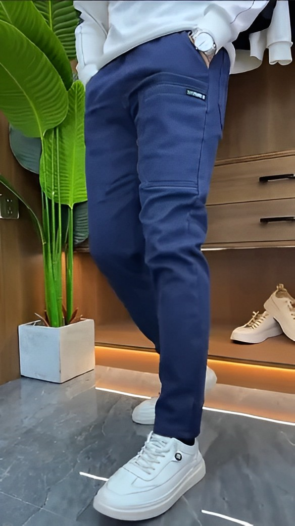 Comfortable Men's Cargo Trousers - ActiveFlex-Blue-29-State of Style