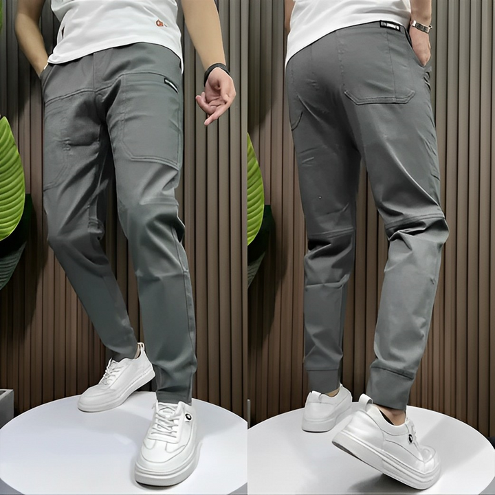 Comfortable Men's Cargo Trousers - ActiveFlex-Dark Grey-29-State of Style