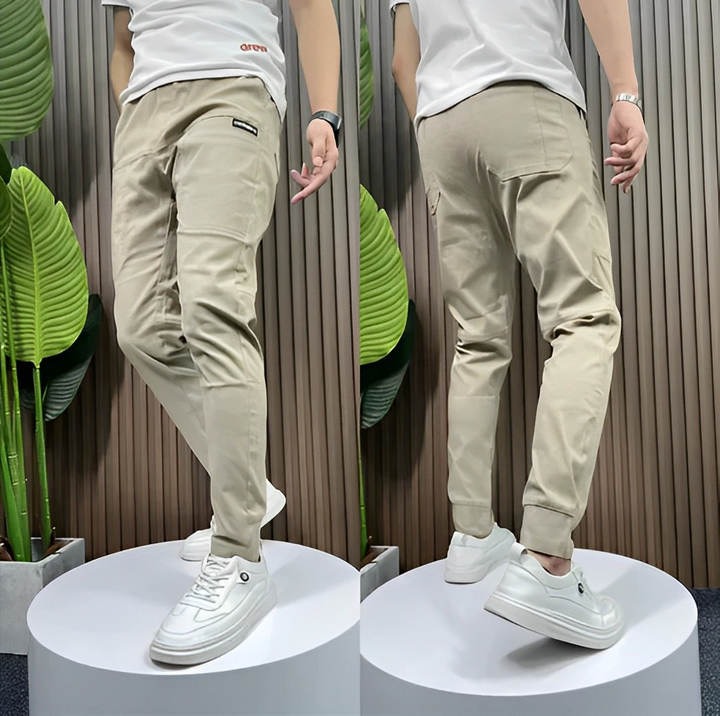 Comfortable Men's Cargo Trousers - ActiveFlex-Khaki-29-State of Style