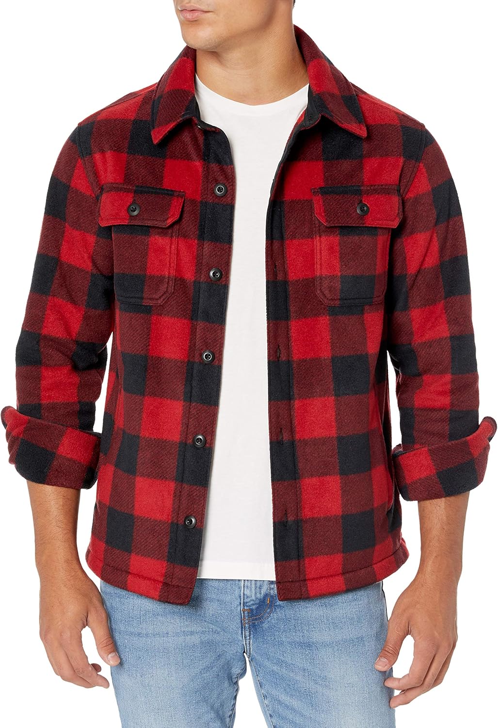 Comfortable Men's Fleece Shirt - Max-Black Red-S-State of Style