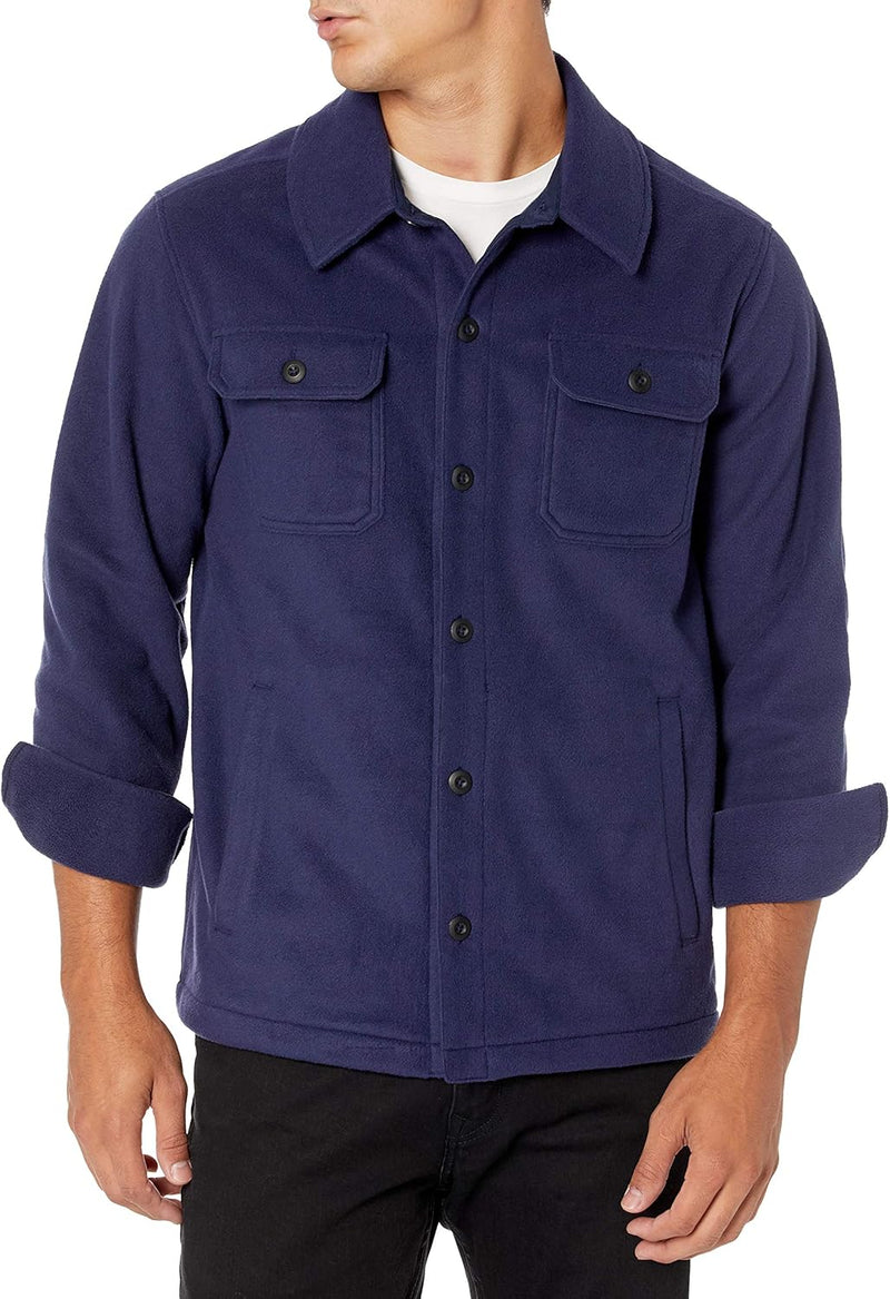 Comfortable Men's Fleece Shirt - Max-Dark Blue-S-State of Style
