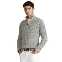 Comfortable Men's Half Zip Sweater - Vincent-Blue-S-State of Style