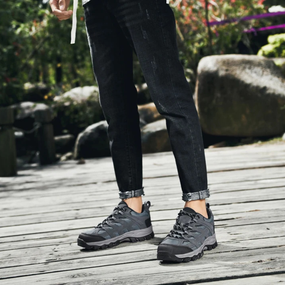 Comfortable Men's Hiking Shoes - TerraTrek-6-Black-State of Style
