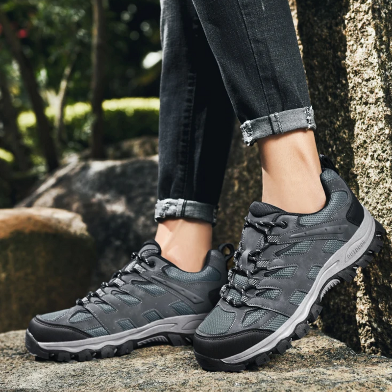 Comfortable Men's Hiking Shoes - TerraTrek-6-Black-State of Style