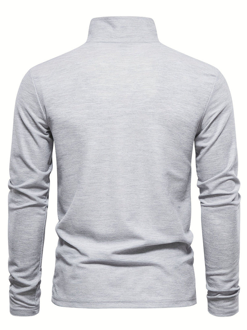 Comfortable Men's Long Sleeve Polo-Navy-S-State of Style